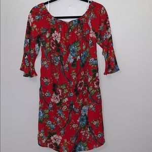 Off the shoulder knee length dress